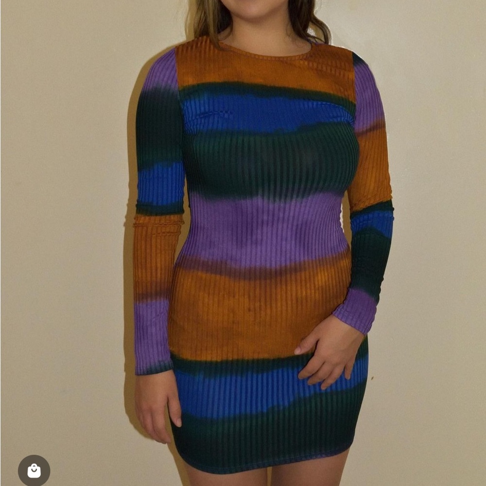 Stripe Print Body-con Dress